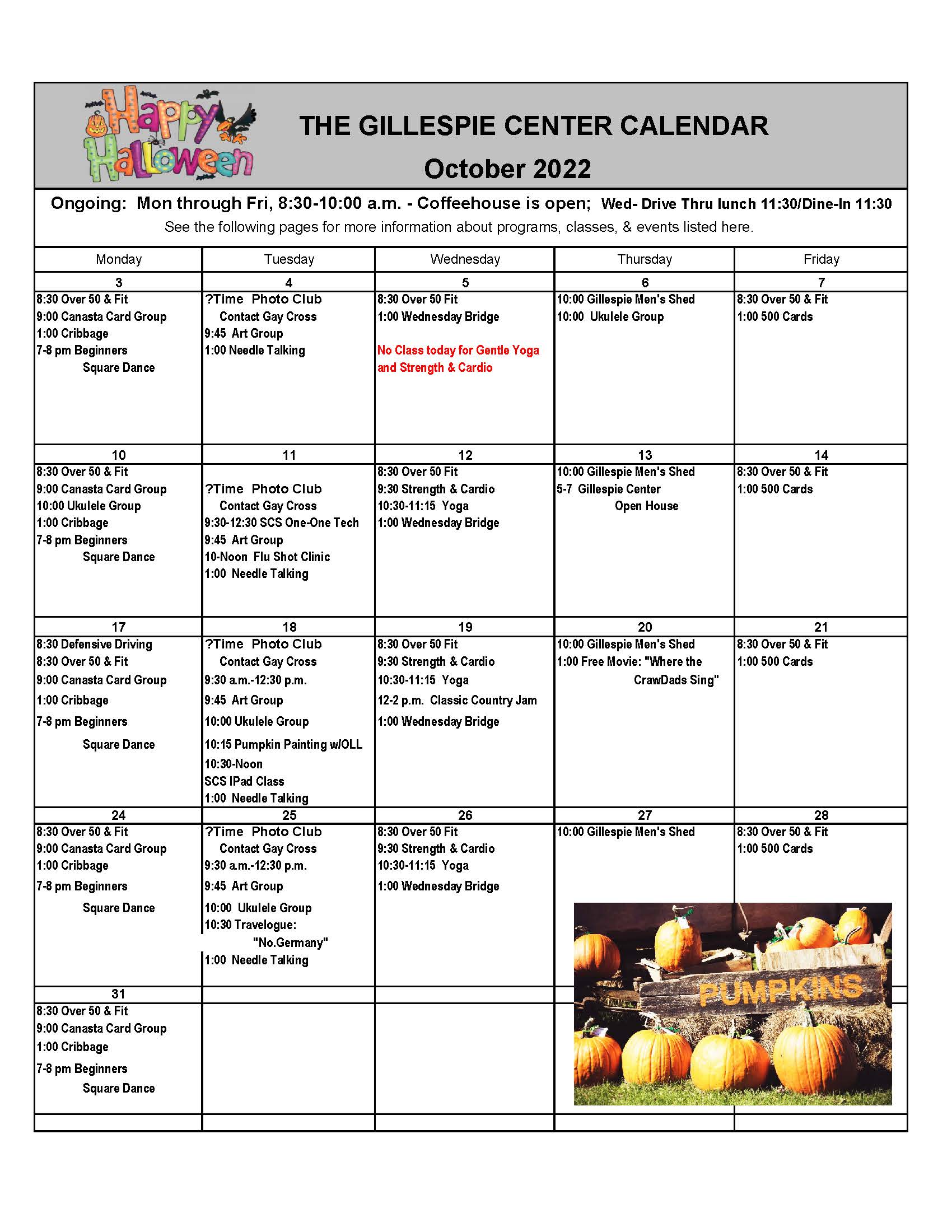 Calendar of Events Minnesota Senior Centers