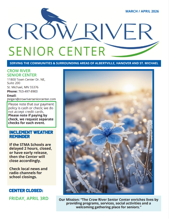 Crow River Senior Center March & April Newsletter